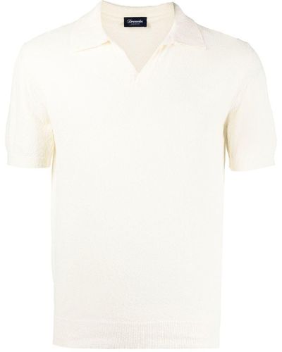 Drumohr Polo con scollo a V - Bianco