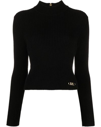 Michael Kors High-neck Chunky-knit Sweater - Black