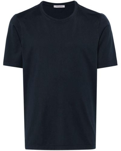Fileria Round-neck Cotton T-shirt - Blue