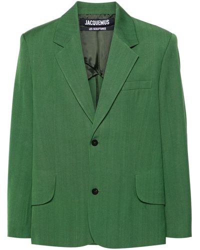 Jacquemus Blazer Titolo à simple boutonnage - Vert