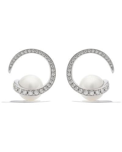 Tasaki 18kt White Gold Atelier Aurora South Sea Pearl And Diamond Earrings - Metallic
