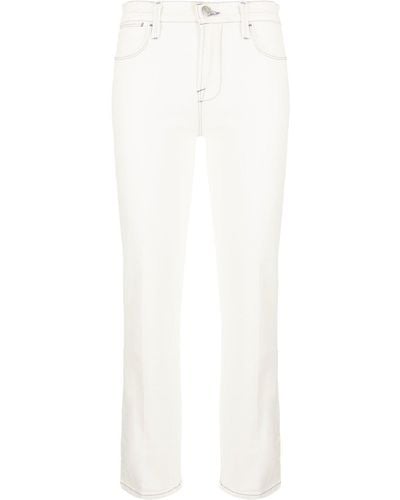 FRAME Halbhohe Slim-Fit-Jeans - Weiß