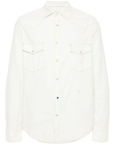 Jacob Cohen Logo-Embroidered Denim Shirt - White