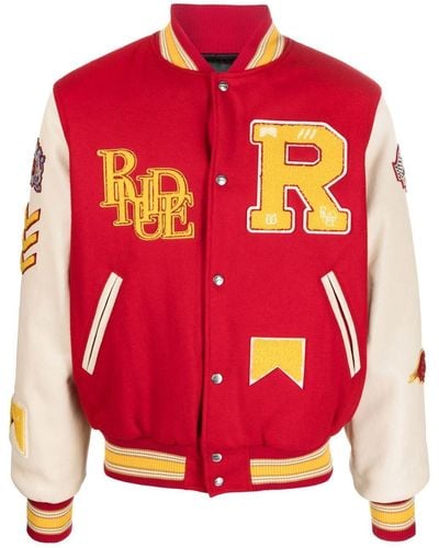 Rhude Bull Market Varsity Jacket - Pink