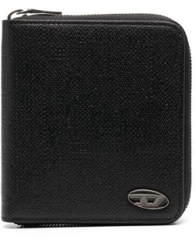 DIESEL Logo-plaque Zip-fastening Wallet - Black