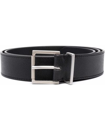 Maison Margiela Buckle Grained Leather Belt - Black