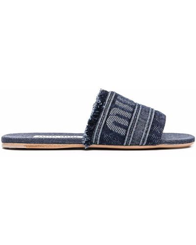 Miu Miu Open-toe Slip-on Sandals - Blue