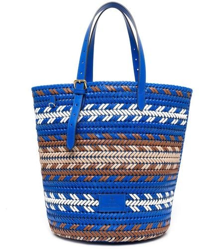 Anya Hindmarch Nesson Cylinder Zig-zag Tote - Blue