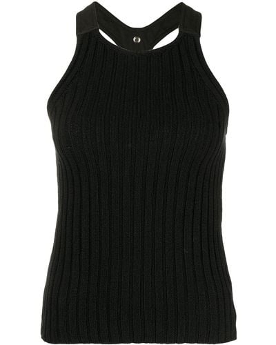 Dion Lee Ribbed-knit Sleeveless Top - Black