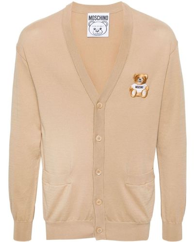 Moschino Cardigan en coton à motif ourson - Neutre