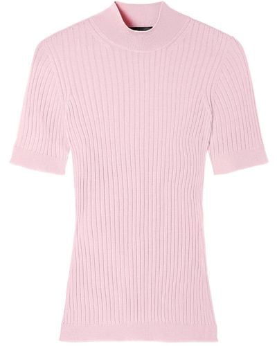 Versace Gerippter Pullover mit Stehkragen - Pink