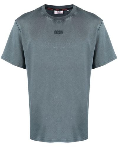 Gcds Overdyed Logo Regular T-shirt - Blue