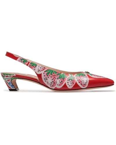 Bally Sylt 35mm Strawberry-print Leather Pumps - Pink