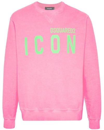 DSquared² Logo-print Cotton Sweatshirt - Pink