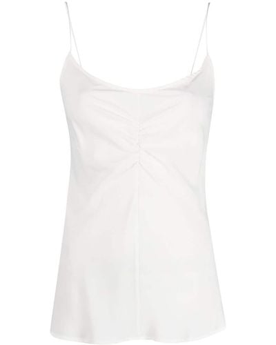 ..,merci Gathered-detail Sleeveless Top - White