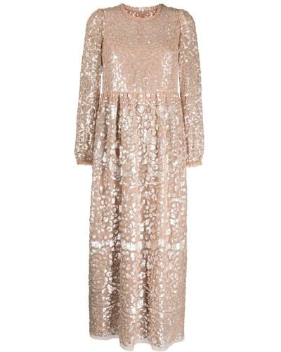 Needle & Thread Lucille Sequin-embellished Dress - Natural