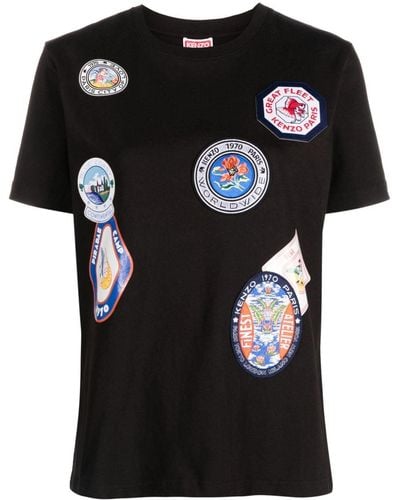 KENZO T-shirt à détail de patch - Noir