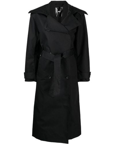 JNBY Loose-fit Double-breasted Trench Coat - Black