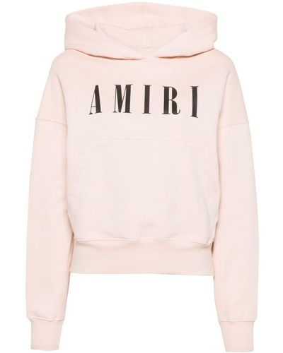 Amiri Logo-print Cotton Hoodie - Pink