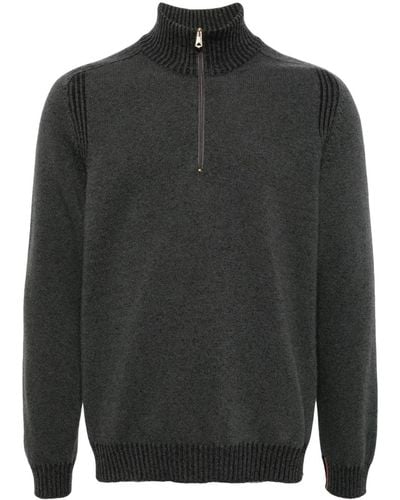 Paul Smith Half-zip Lambs Wool Sweater - Gray
