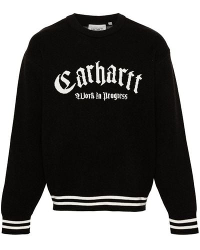 Carhartt Onyx ロゴインターシャ セーター - ブラック