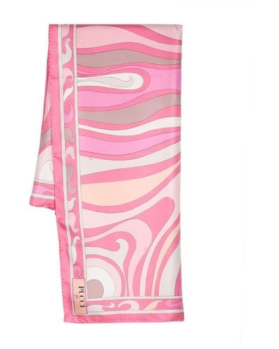 Emilio Pucci Marmo-print Silk Scarf - Pink
