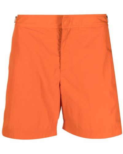 Orlebar Brown Stripe-detail Swim Shorts - Orange