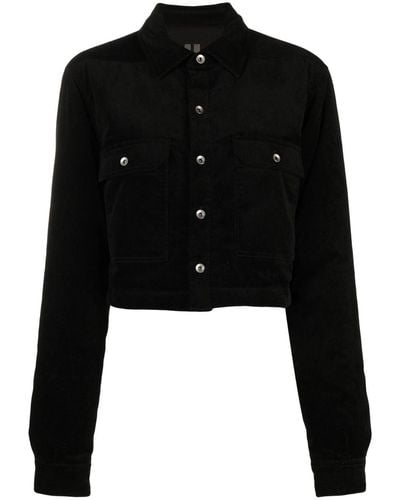 Rick Owens Cut-out Cropped Jacket - Black