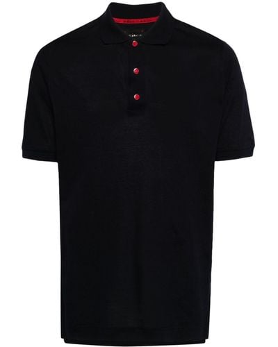 Kiton Piqué Poloshirt - Zwart