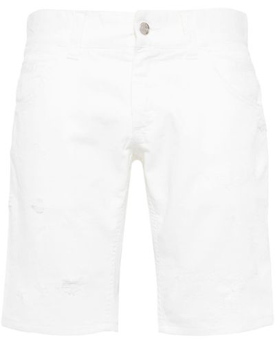 Dolce & Gabbana Jeans-Shorts im Distressed-Look - Weiß