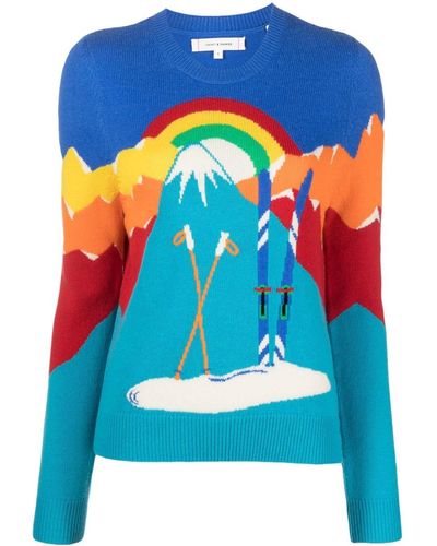 Chinti & Parker Ski Scape Wool-cashmere Sweater - Blue