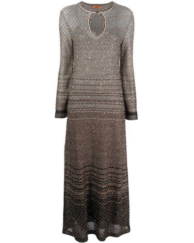 Missoni Sequin-embellished Knitted Maxi Dress - Grey