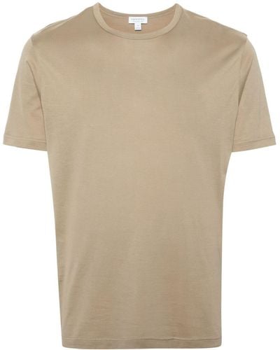 Sunspel T-shirt Met Ronde Hals - Naturel
