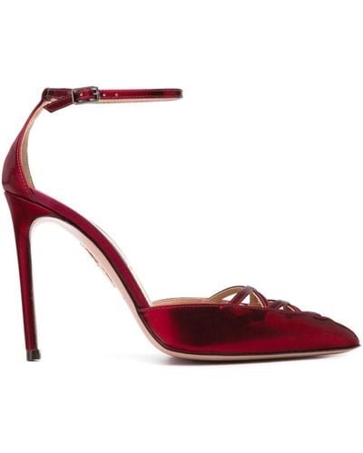 Aquazzura 110mm Cut-out Leather Court Shoes - Red