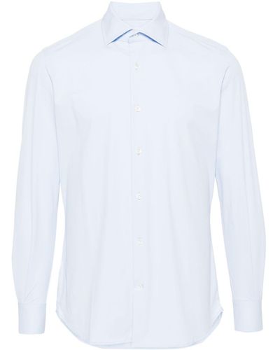 Glanshirt Long-sleeve Stretch-jersey Shirt - White