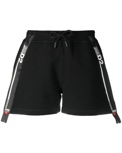 DSquared² Logo-tape Track Shorts - Black