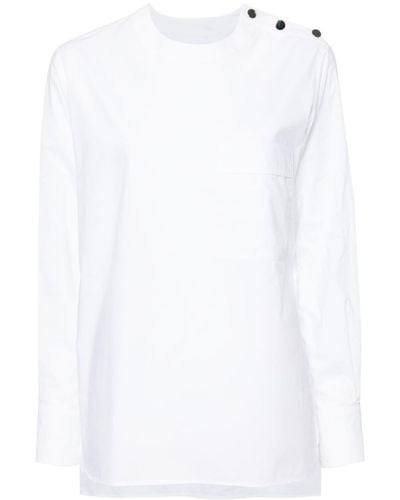 Plan C Chemise en coton à détails de clous - Blanc