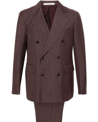 Tagliatore Peak-lapels Double-breasted Suit - Brown