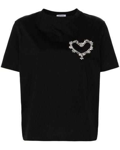 Parlor Camiseta con apliques de cristal - Negro