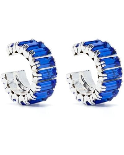 Magda Butrym Crystal-embellishment Hoop Earrings - Blue