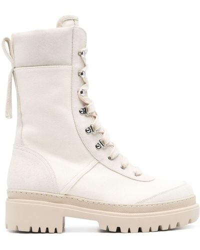 Peserico Logo-patch Combat Boots - Natural