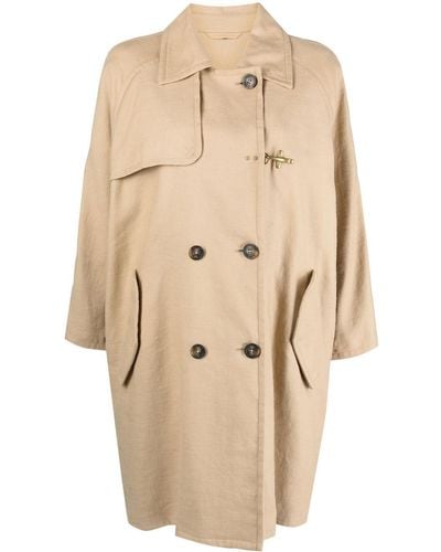 Fay Double-breasted Boxy Coat - Natural