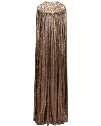 Oscar de la Renta Crystal-embellished Silk Dress - Natural