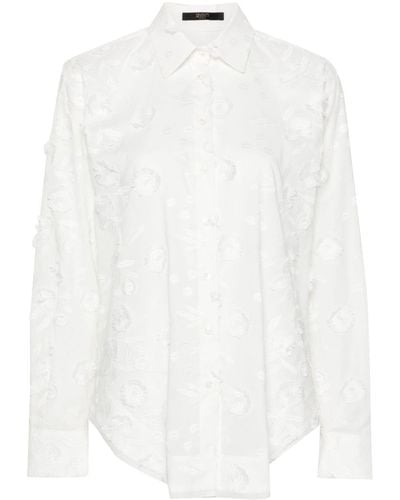Seventy Camisa con bordado floral - Blanco