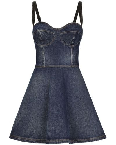 Dolce & Gabbana Short Denim Corset Dress - Blue