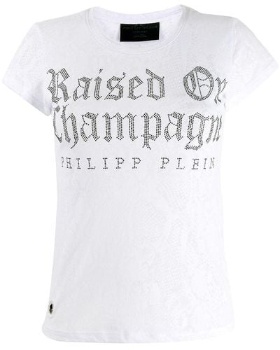 Philipp Plein T-shirt à détail de slogan - Blanc
