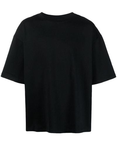 Styland X notRainProof t-shirt en coton biologique à patch logo - Noir