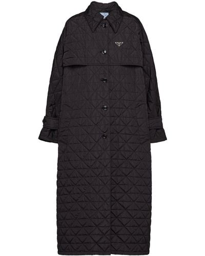 Prada Light Re-nylon Trench Coat - Black