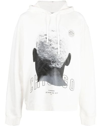 ih nom uh nit Logo Drawstring Hoodie - White