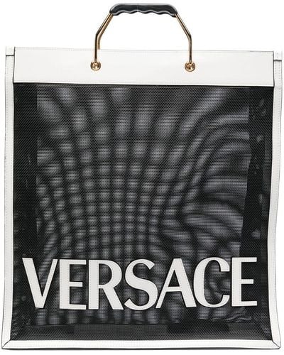 Versace メッシュ トートバッグ - ブラック